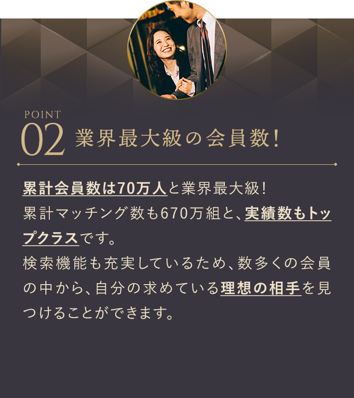 業界最大級の会員数!